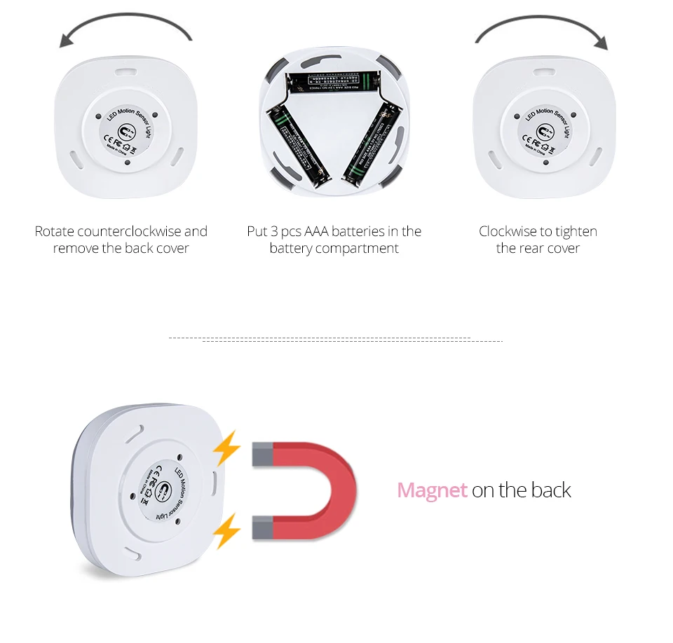 Беспроводной настенный светильник с PIR датчиком движения умная Светодиодная