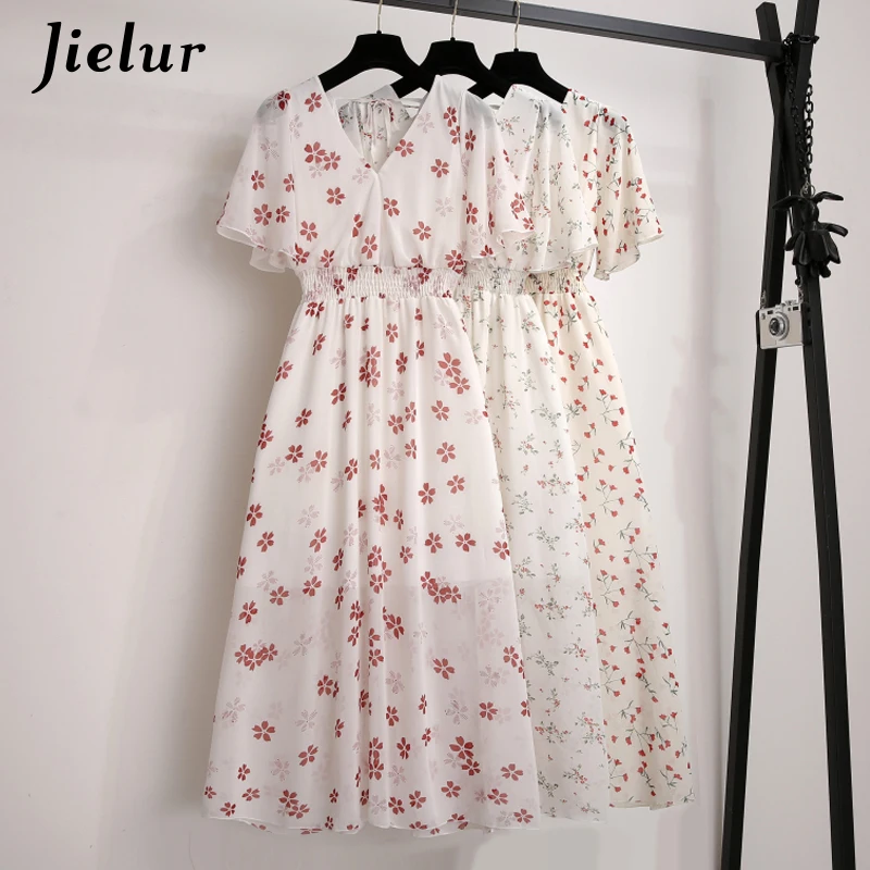 Женское шифоновое платье на шнуровке Jielur винтажное эластичное пляжное с