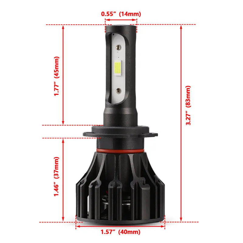 Oslamp светодиодный фары с адаптером KP 104 8000lm 72 Вт H7 один луч лампы COB чипы для