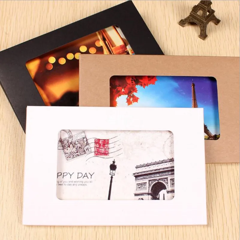 

100Pcs/lot Retro Style hollow Paper Envelopes Black / White / Brown Kraft Paper Envelope Photo Post Card Package Bag
