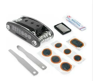 Multi functional Bicycle Repair Tool Set Kit Bike Tyre Fix Chain Cycling Rivet Extractor with Portable bag freeshipping|extractor fan|tyre radialtire