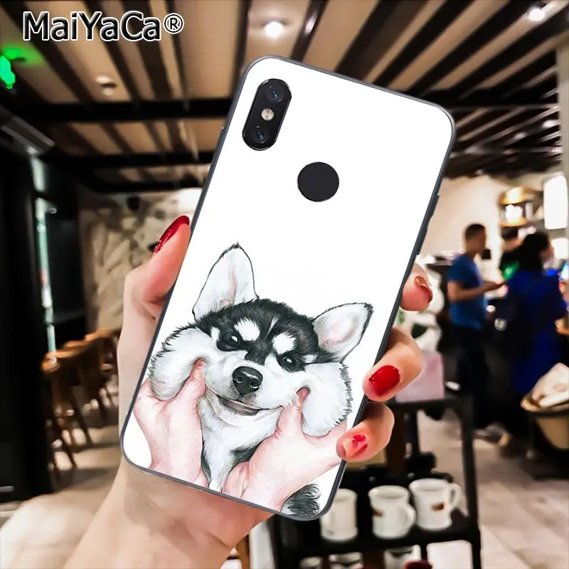 MaiYaCa породы Хаски; милый щенок собака чехол для телефона для Xiaomi Redmi8 4X 6A S2 7A 6A Redmi 5 5Plus Note5 7 Note8Pro