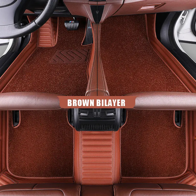 Индивидуальные автомобильные коврики для Porsche, все модели Cayman Macan Panamera Cayenne Boxster 718, аксессуары для стайлинга автомобилей, двухслойные - Название цвета: floor mat double o
