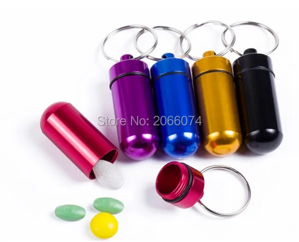 Новый Многоцветный Водонепроницаемый Алюминиевый Сплав Открытый Pill Box Первая