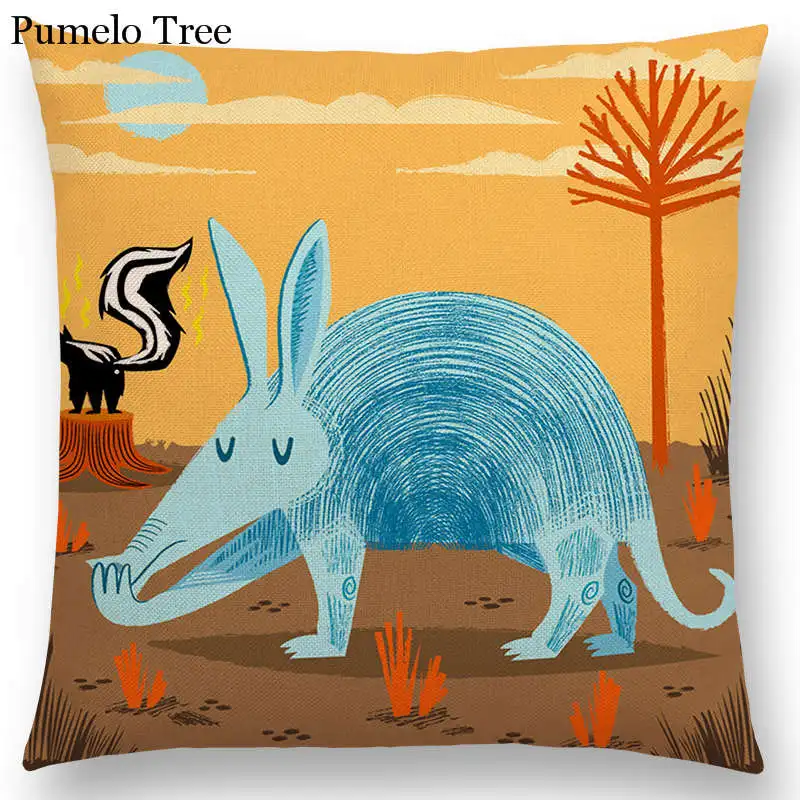 Чехол для дивана с забавными мультяшными животными хорошими друзьями счастливой