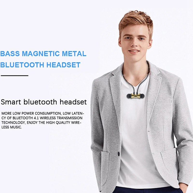 Наушники для iPhone X для Xiaomi с микрофоном Стерео магнитные Bluetooth наушники бас спортивные Bluetooth наушники беспроводная гарнитура