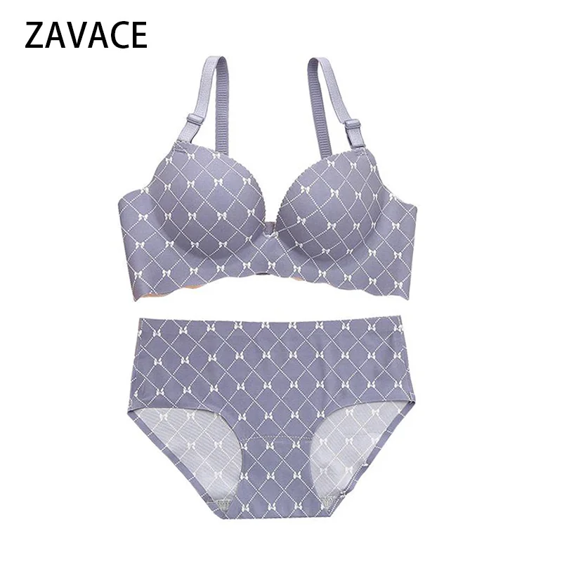 ZAVACE новый цельный бесшовный бюстгальтер с бабочкой и решеткой без стального