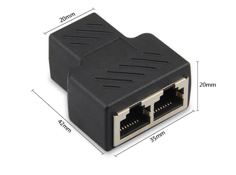 

1PCS Cat6 RJ45 8P8C Plug To Dual RJ45 Splitter Network Ethernet Patch Cord Adapter With Shield
