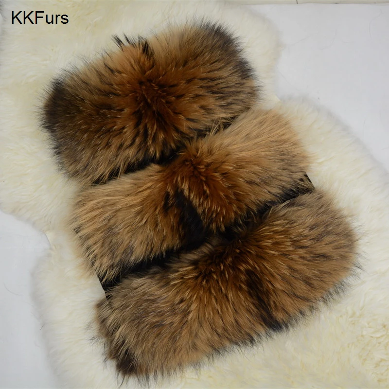 JKKFURS Новинка года поступления натуральный мех жилет для женщин из натуральной енота меховой жилет короткая куртка зимняя мода 3 ряда S1150SJ