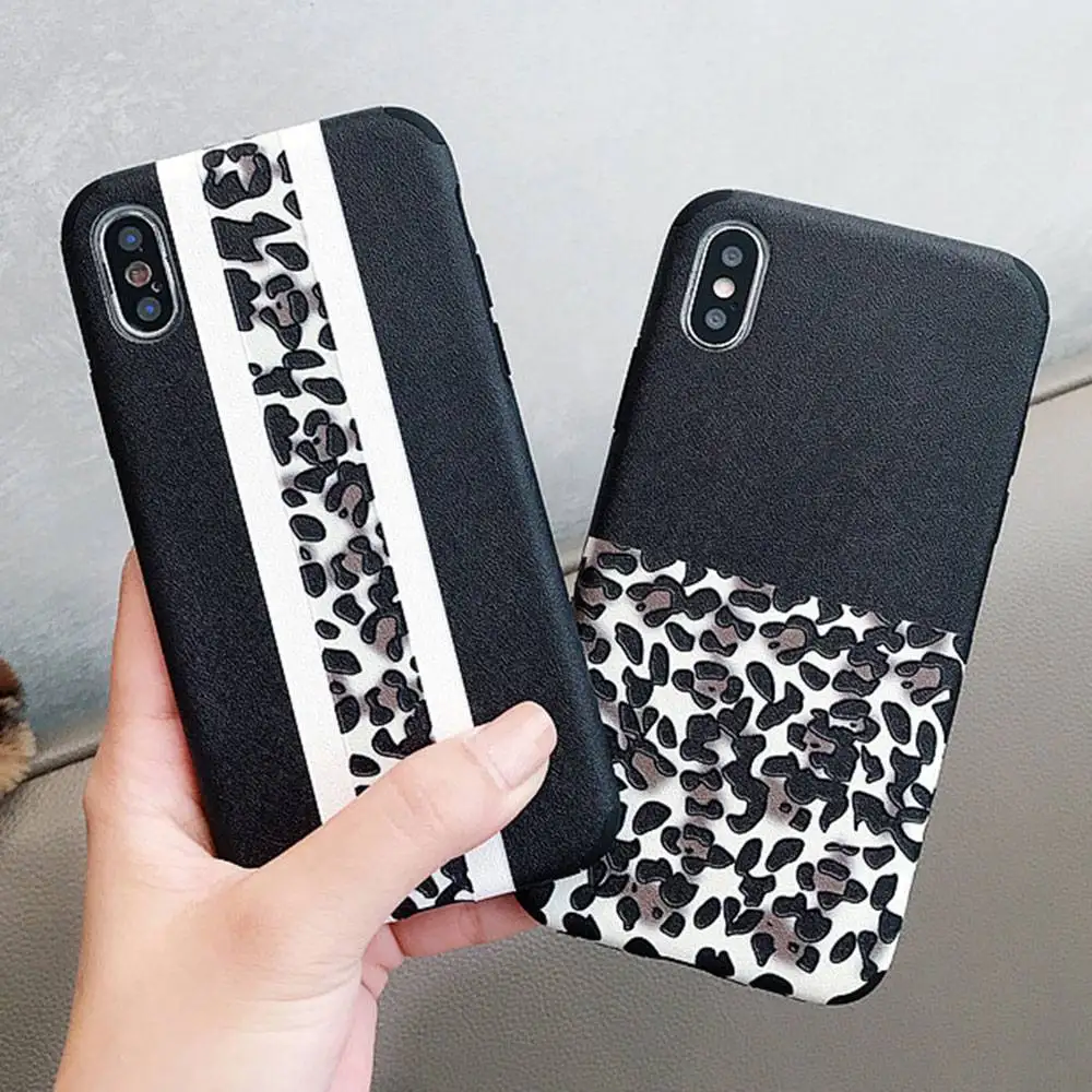 KISSCASE модный детский костюм леопардовой расцветки чехол для iPhone X XS MAX XR Зажим