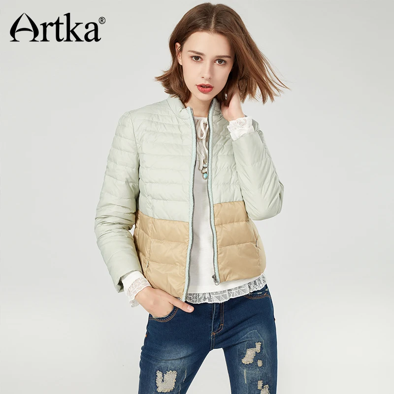 Artka 2015 женская ретро новая коллекция зимней одежды стоячем воротником с длинными