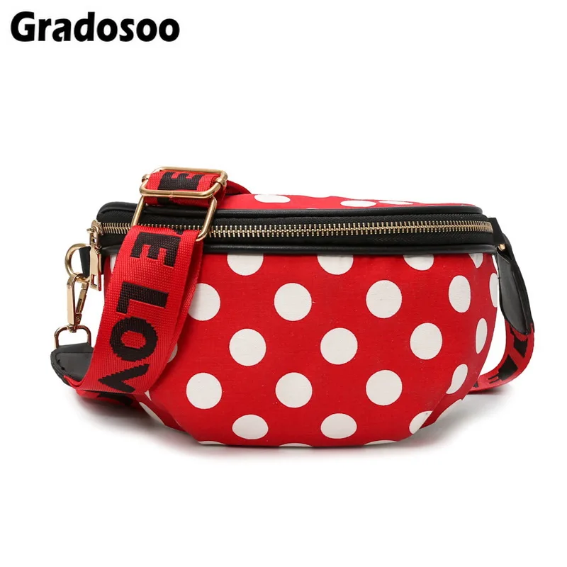 Gradosoo Vogue Дизайн Dot сумка-пояс Модная нагрудная сумка из текстиля поясная для
