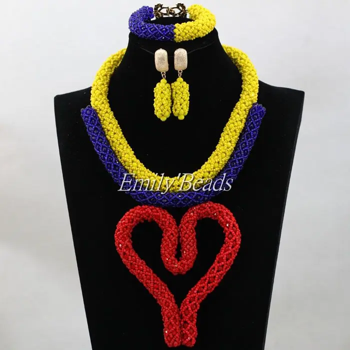 Модные королевские синие Хрустальные Бусины Свадебный костюм комплект