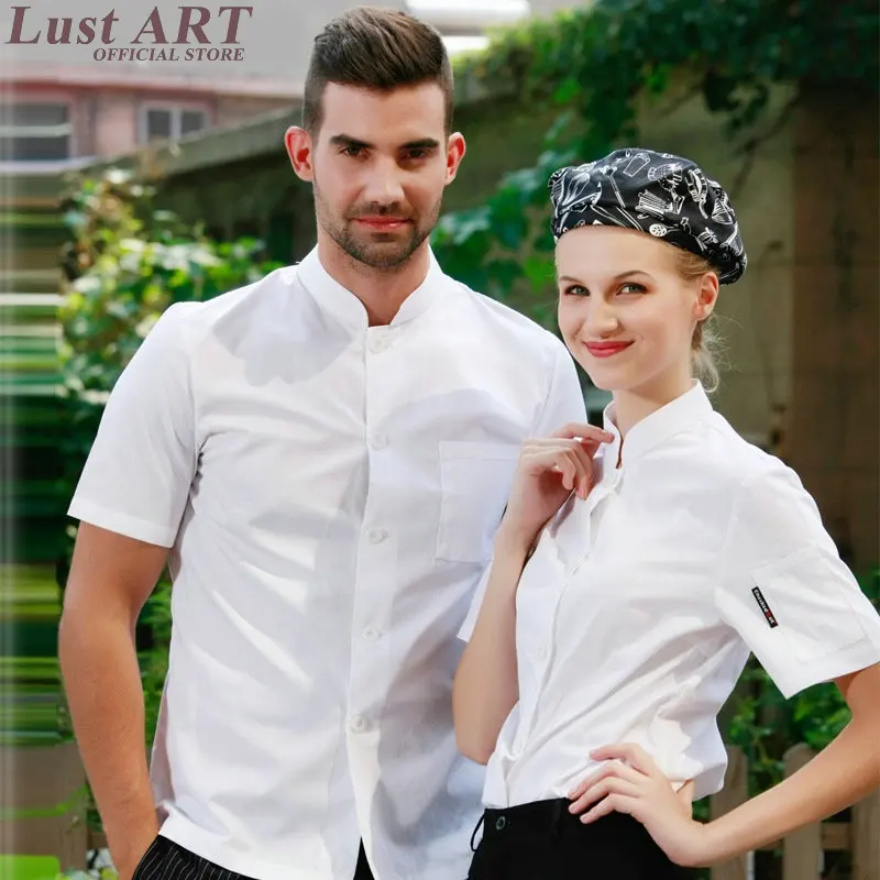 

Food service restaurant uniform shirt men women white cook suit restaurant waitress uniforms chef uniforms free shipping AA335