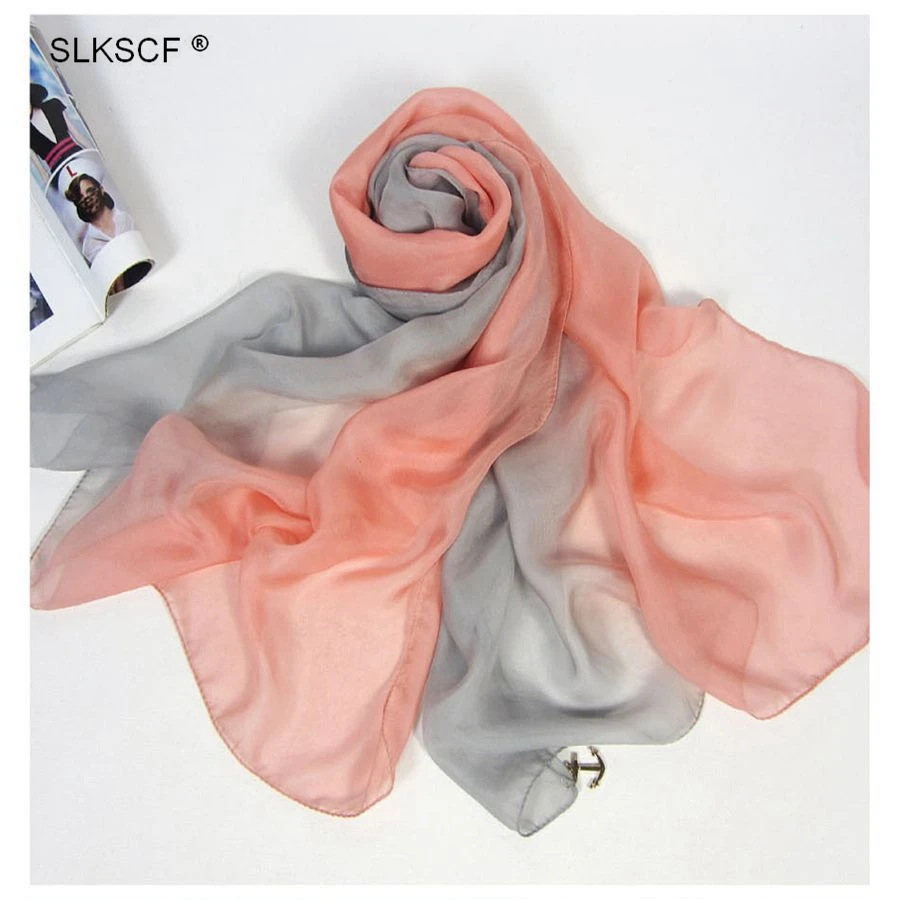 [SLKSCF] 180X68CM Модный кулон 100% шелк солнцезащитный шарф для sprimg Лето реальные
