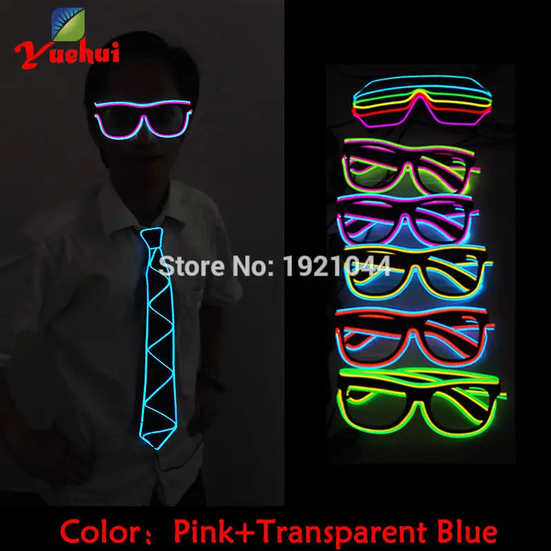 Двухцветные светодиодные очки со звуковой активацией цветные светящиеся для