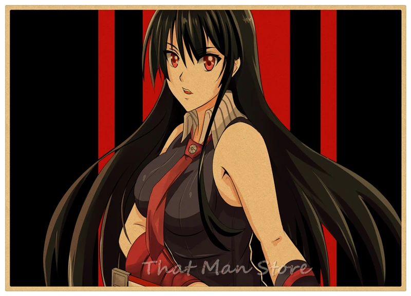 Акаме ga KILL! Ночной рейд Tatsumi Akame Mine Leone Sheele Bulat настенные наклейки плакат из крафт-бумаги японского аниме постер 42*30 см - Цвет: Светло-желтый