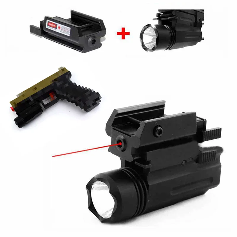 

Красный точечный лазерный прицел и тактический светодиодный фонарик 2 в 1, тактические охотничьи Аксессуары Для Пистолетов Glock 17 19 22 23 31 32