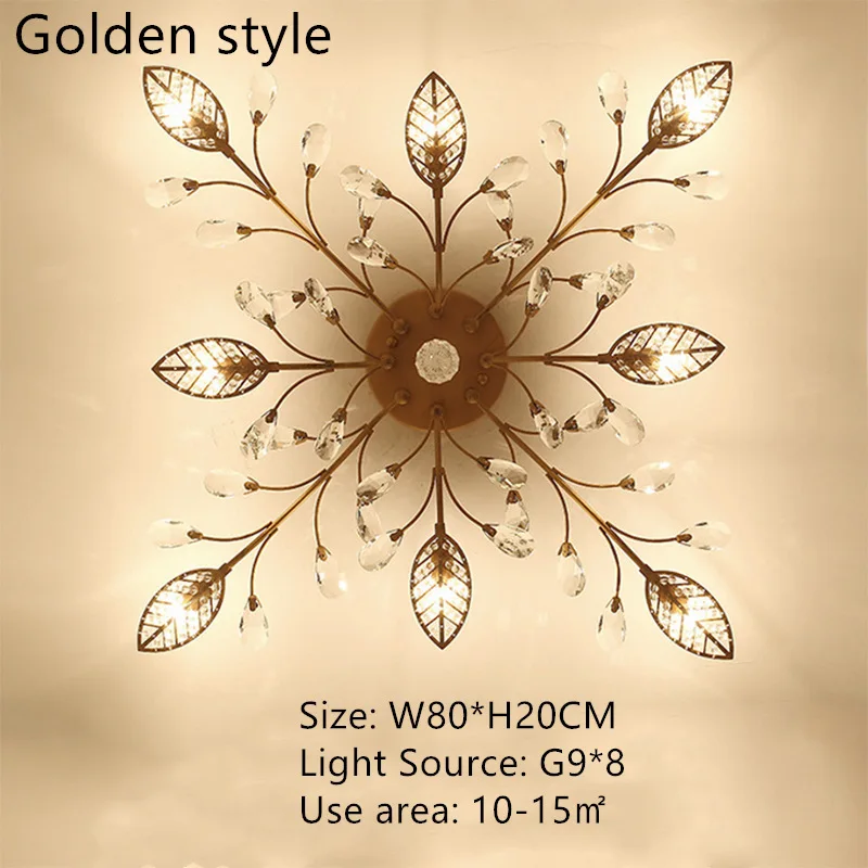 Gold 8 lights Современная кристальная лампа для потолка золотой черный светодиодный кристалл Потолочная люстра светильник для гостиной спальни Кухонные светильники - Цвет корпуса: Gold 8 lights