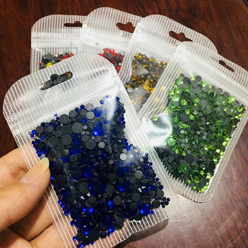 Сверкающий Кобальт 1200 шт./лот стразы с горячей фиксацией смешанный размер камни