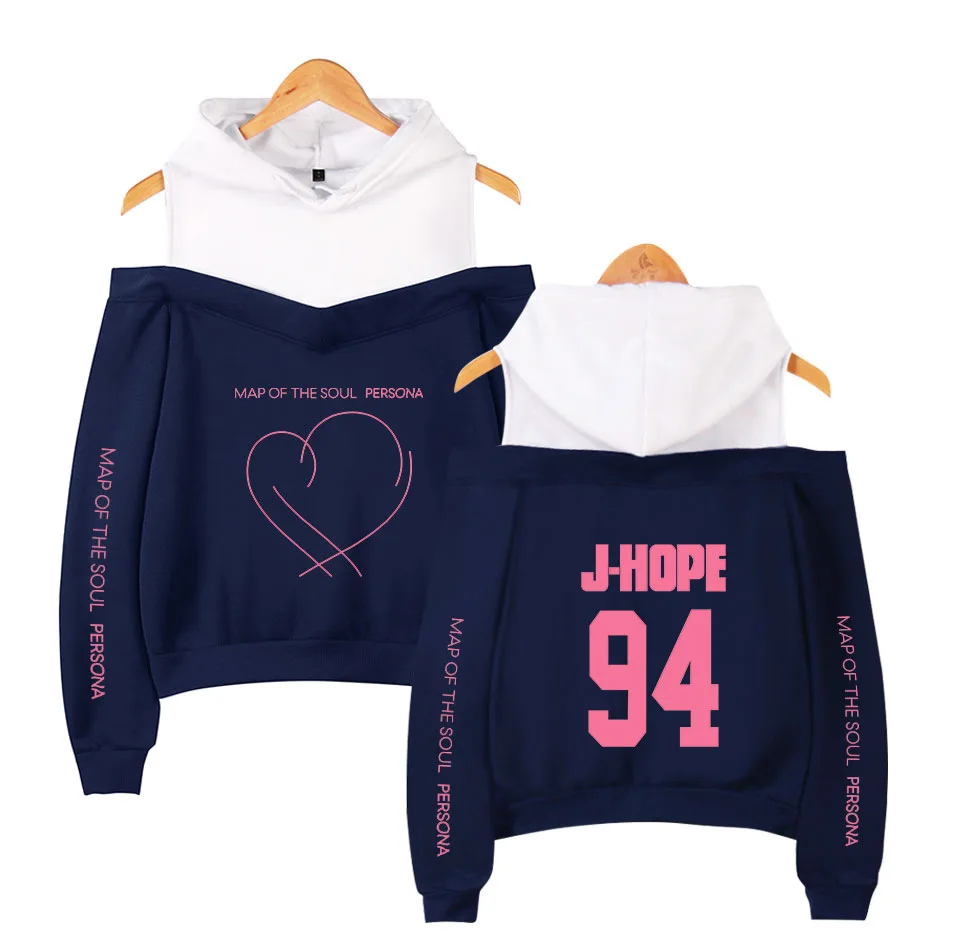 Карта душ persona свитшоты JIMIN RM JUNG KOOK женские хип-хоп повседневные толстовки с открытыми плечами подарок фанов для молодых девушек