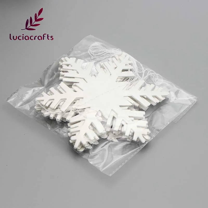 Lucia Crafts 12 шт./лот 3 м Белые снежинки Рождественская елка украшения на окно