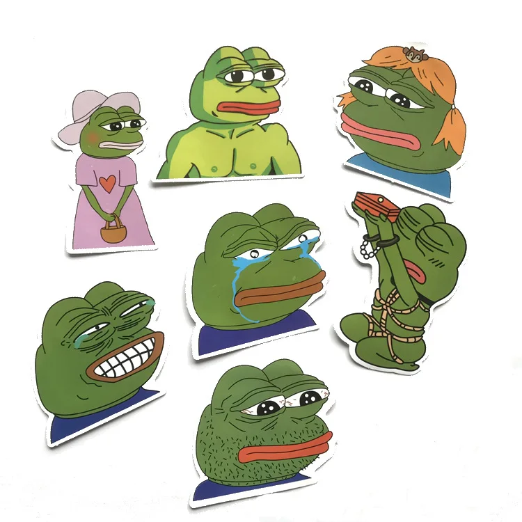 17 шт. Sad frog meme kids cool paster fans забавная наклейка Скрапбукинг diy Наклейка украшение телефон ноутбук водонепроницаемый мультфильм подарки