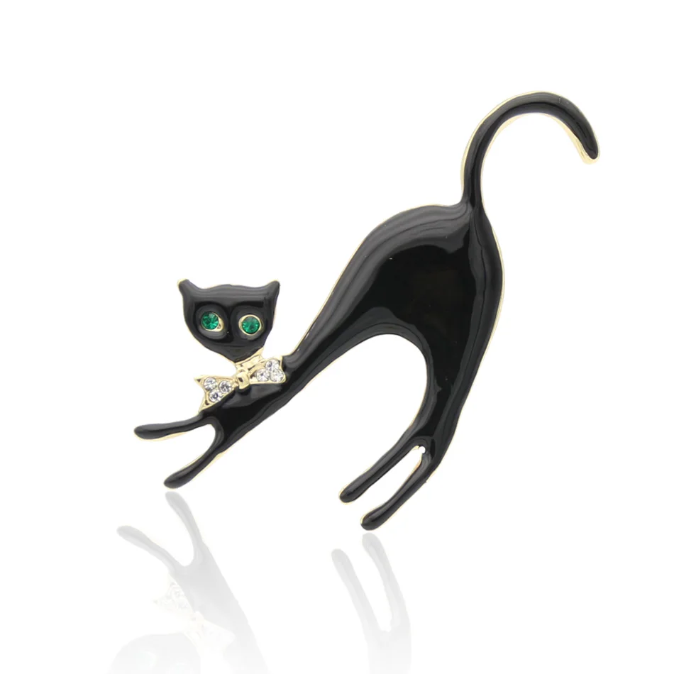 Женская эмалированная краска черные броши кошки аксессуары для шляп украшение