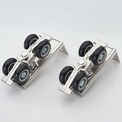 Zinc alloy 2 шт. шкив раздвижных дверей с высокой нагрузкой 100 кг ролики из нержавеющей стали, бесшумный подшипник, подвесные рельсы, колеса, оборудование для дома - Цвет: Zinc alloy