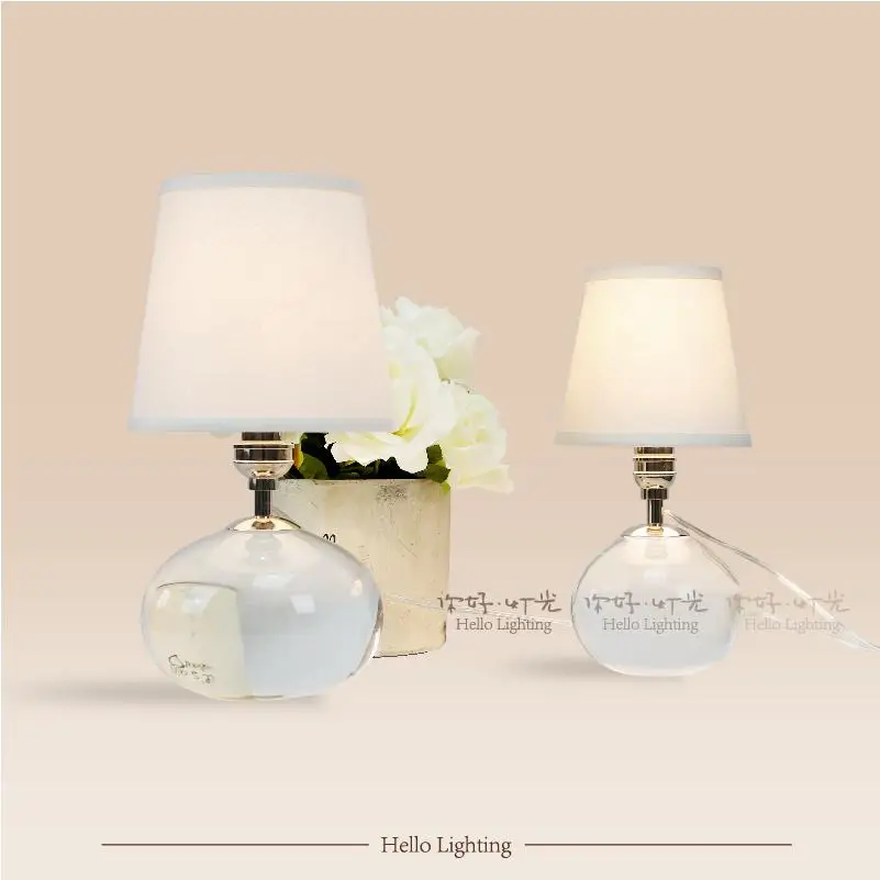 Большой Хрустальный шар Свадебная настольная лампа + белый оттенок Рождество