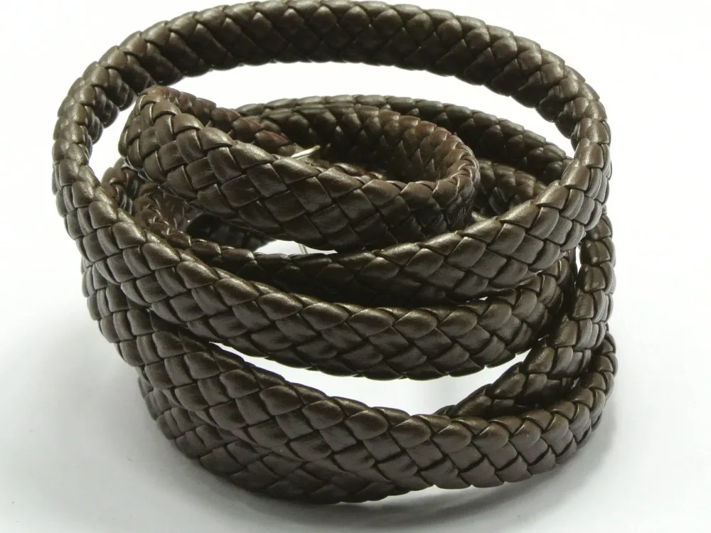 

16.4 Feets Brown Flat Braided Bolo Synthetic Leather Cord 10X4mm