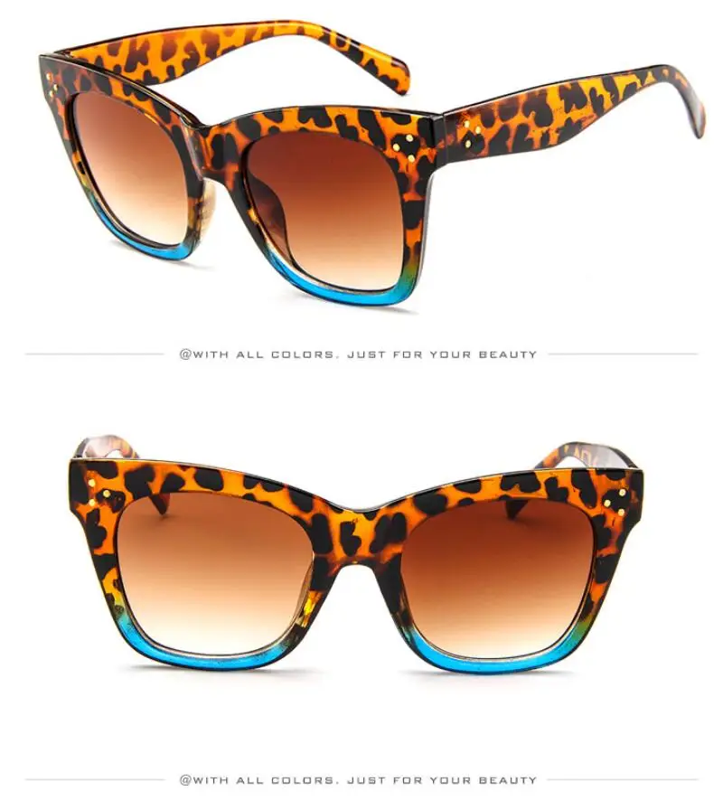C2 LeopardBlue DCM модные квадратные леопардовые солнцезащитные очки, винтажные женские брендовые дизайнерские очки с пластиковой оправой, женские солнцезащитные очки Oculos De Sol Feminino UV400 - Цвет линз: C2 LeopardBlue