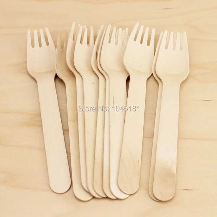 Kaufen Ipalmay 2000 Stücke Einweg Holz Geschirr Gabel Löffel Messer Hochzeit Kinder Geburtstagsparty Versorgung Holz Besteck Utensil