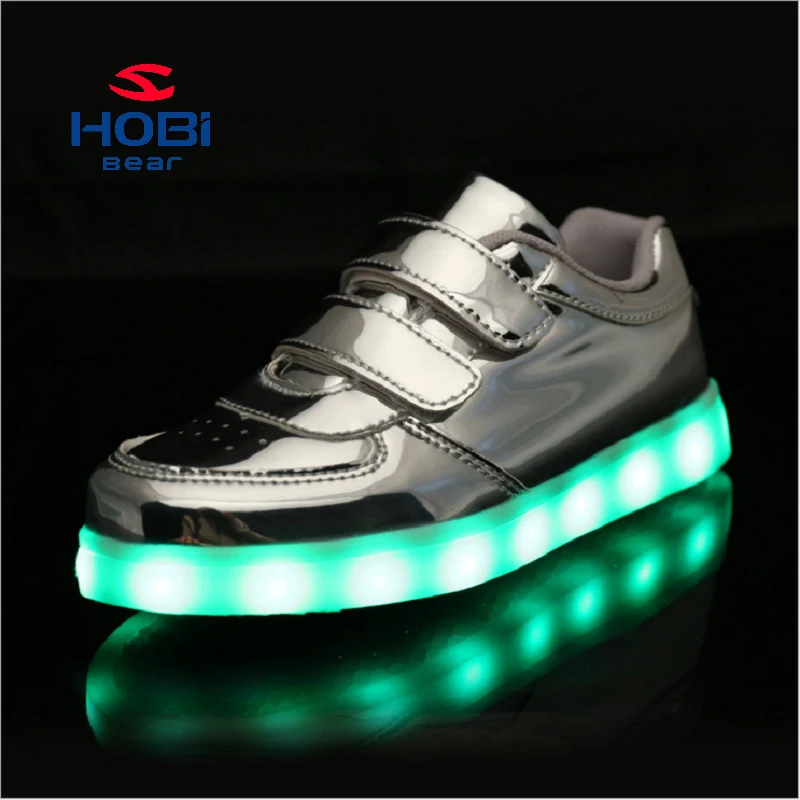 HOBIBEAR USB Charging Basket Led Children Shoe With Light Up Kids Casual Boys&Girls Luminous Sneakers Glowing free shipping | Детская