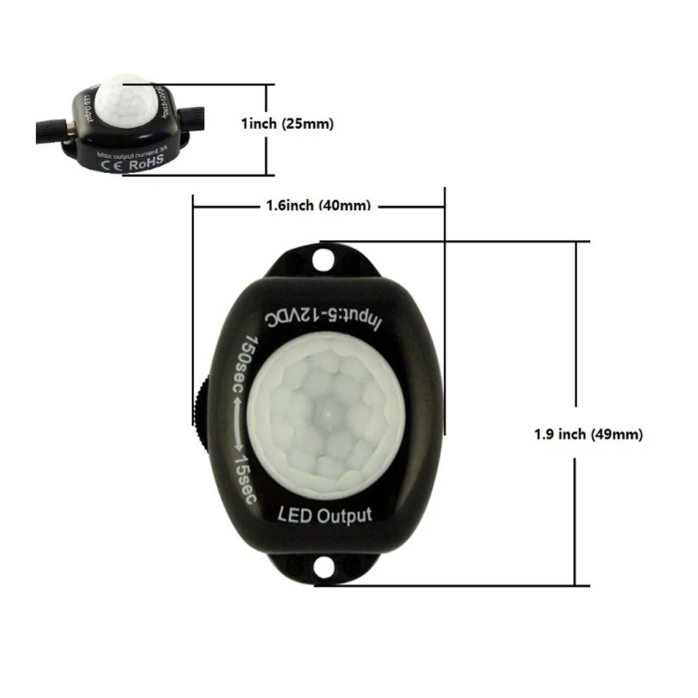 Движения Сенсор светильник переключатель 12V PIR Сенсор 24В 5В движения детектор, таймер Автоматический Инфракрасный Переключатель ВКЛ/ВЫКЛ переключатель светильник на открытом воздухе