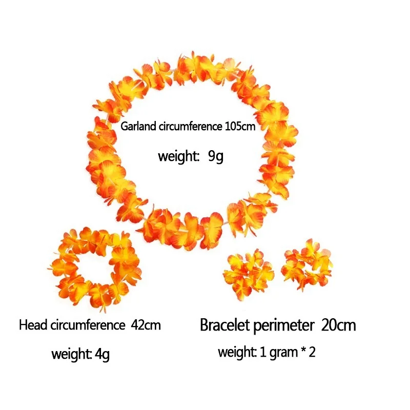 4 шт./компл. Гавайские вечерние гирлянды Костюм Хула венок ожерелье браслеты для
