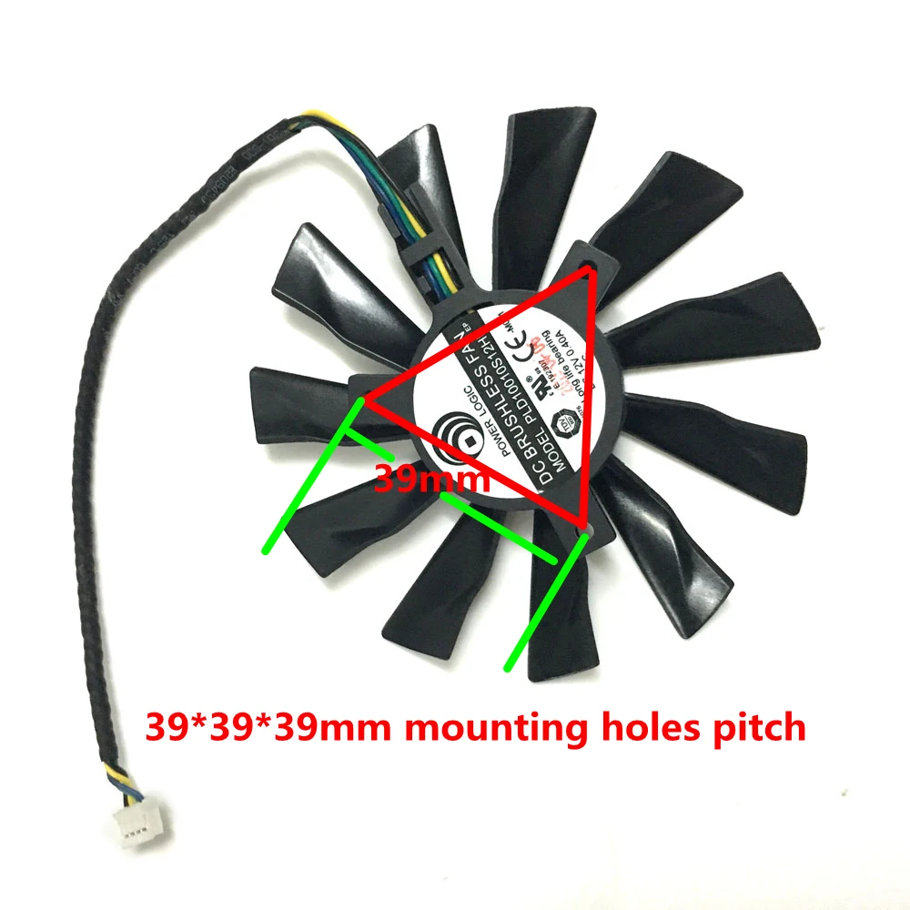 Вентилятор для видеокарты PLD10010S12HH 95 мм 4 контакта 12 В а|card fan|video card fanfan for video |