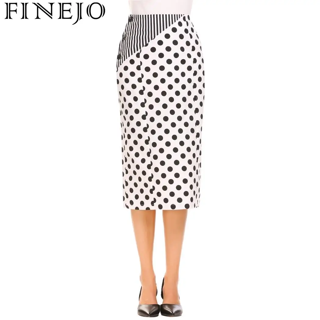 Женская Лоскутная юбка FINEJO с высокой талией на пуговицах весна лето|Женские юбки|