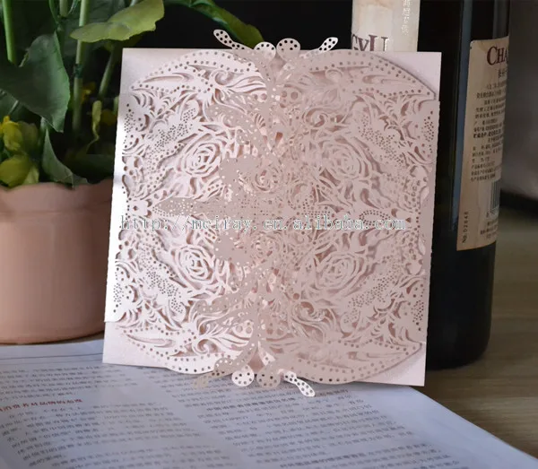 Винтажные свадебные принадлежности лазерной резки розовые и цвета слоновой