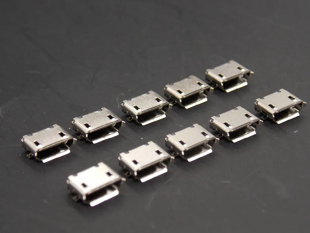 Горячее предложение 20 шт. гнездовой разъем Micro USB Тип B 180 Градусов 5-Контактный SMD SMT