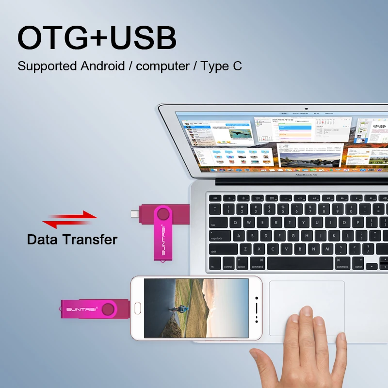 Suntrsi флеш диск usb 2 0 64 ГБ 128 Тип C многофункциональная 32 OTG Металлическая карта 16