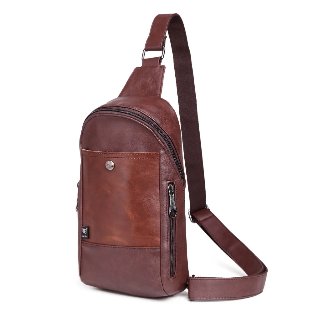 Three-box Leather Men Messenger Bags Design Crossbody Bag Casual Man's Chest Packs High Quality Pockets Brand Shoulder |