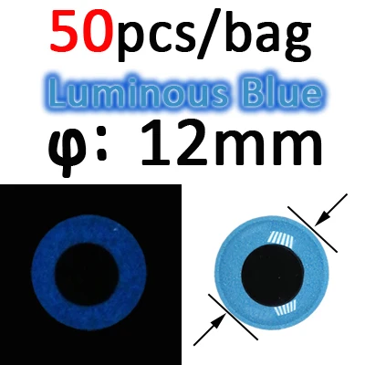 50pcs 12mm Blue ICERIO 50 шт. светящиеся 3D эпоксидные рыбные глаза для завязывания мух стример приманка джиг приманка изготовление материала - Цвет: 50pcs 12mm Blue