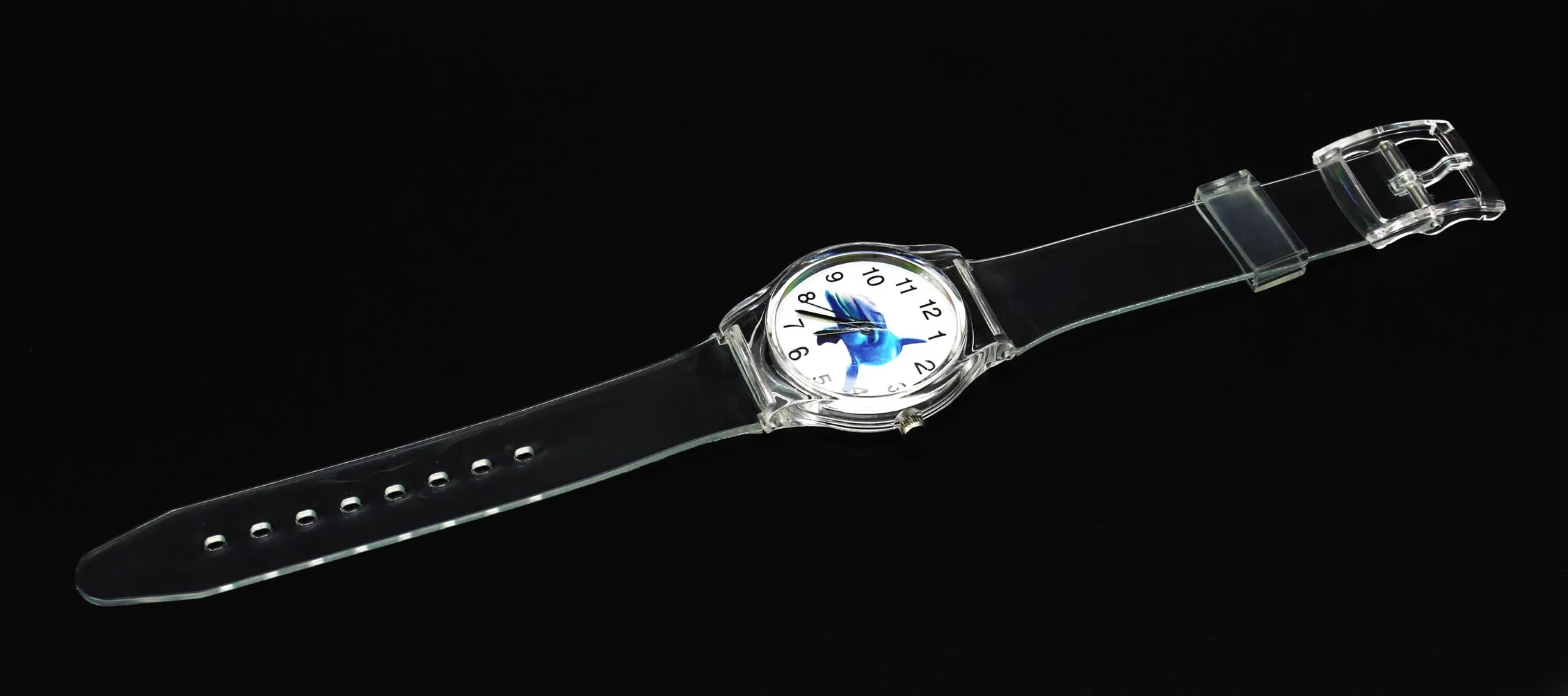 Детские Кварцевые часы с рисунком голубого дельфина из мультфильма спортивные