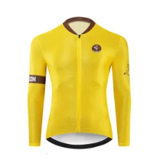 Geeklion гоночная команда с длинными рукавами Велоспорт Джерси Pro Дышащая MTB Одежда для езды на велосипеде - Цвет: Цвет: желтый