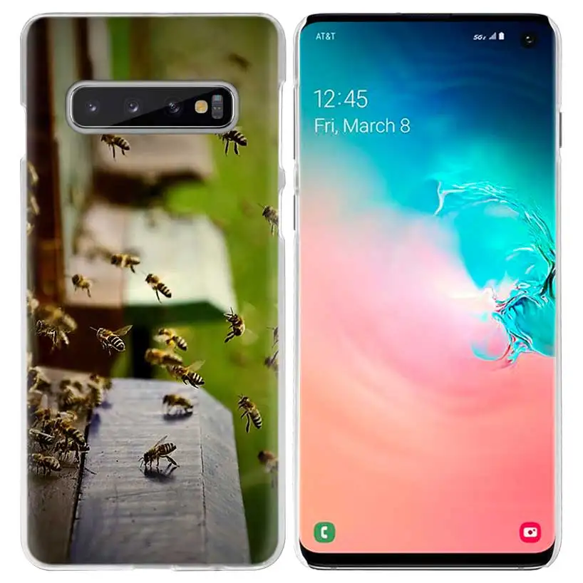 Пчелы Золотой Мёд чехол для samsung Galaxy S10 5G S10e S9 S8 M30 M20 M10 J4 J6 плюс J8 Note 8 9 животных жесткий чехол из ПК для телефона