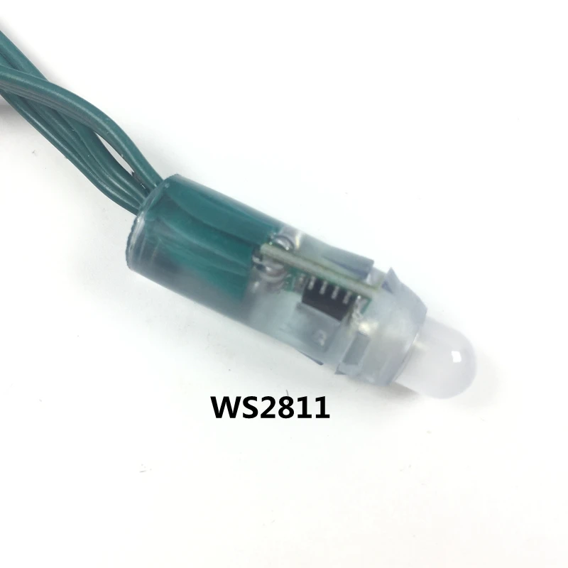50 шт DC5V/DC12V 12 мм WS2811 IC RGB длиной в Пол с бусинами зеленый провод Водонепроницаемый