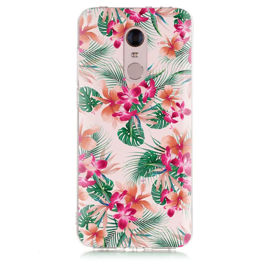 Узорчатый чехол для телефона Xiaomi Redmi 4x Note 3 mi A1 4 Pro 4A Примечание 5 6 6pro Red 5A 6A Мягкий