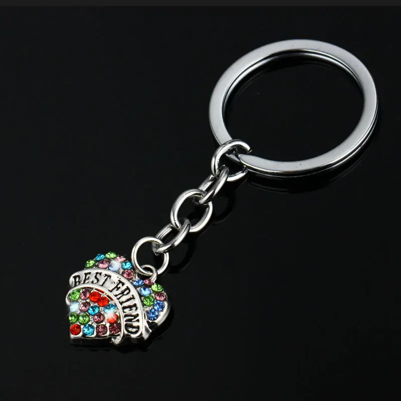 Брелок для ключей с кристаллами в виде сердца мамы Наны племянницы тети сестры -