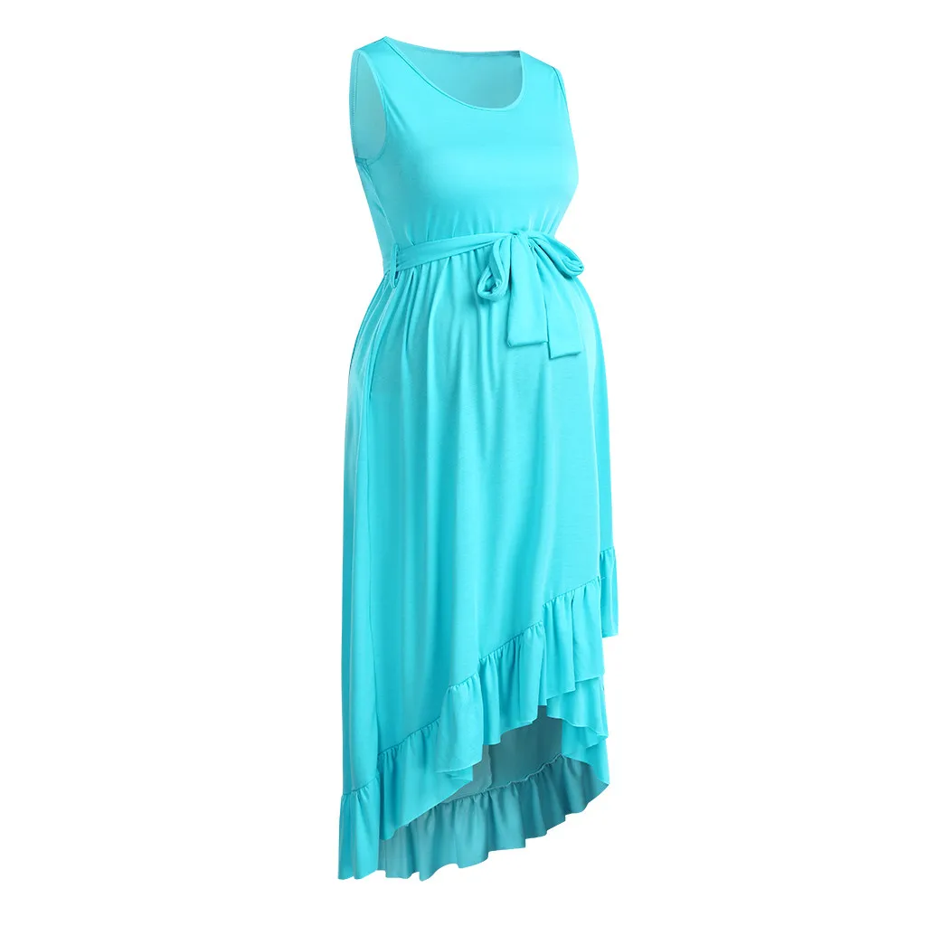 Женское хлопковое платье без рукавов длинное однотонное с асимметричным подолом